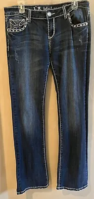 L.A. Idol USA Blue Jeans Boot Cut Women’s Juniors Size 11 W: 33 L: 34 BLING • $25
