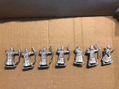 Wargaming Miniatures Set Of 7 Seige  Archers Metal Figures Unpainted • £12