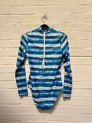Primark | Blue&White Striped Long Sleeve Full Zip Swim Costume Women's UK 10 #CS • £4.99