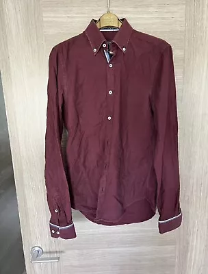 Zara Mens Shirt Burgundy Small Slim Fit • £5