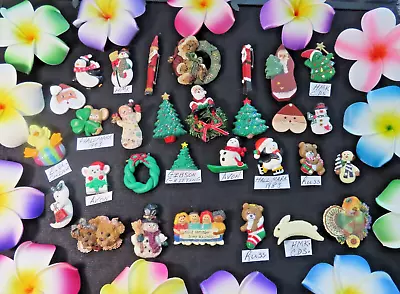 Vintage Brooch Pin Lot 30 Christmas Avon Hallmark Russ Boyd Bears Bunny Rare Pin • $8.50