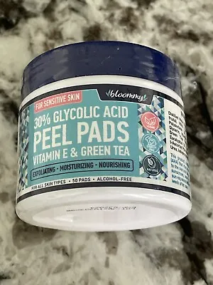Glycolic Acid Pads Peel For Sensitive Skin With Vitamin E & Green Tea 50 Pads • $13.50