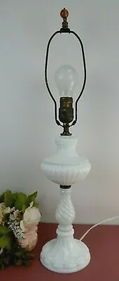 Vintage Beautiful Mid Century Solid Milk Glass Table Lamp  • $79.99