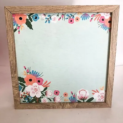 Wooden Magnetic Letter Board 12x12  Floral Message Board NO LETTERS INCLUDED • £19.16