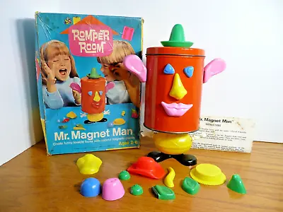Vintage Romper Room 1970 Mr. Magnet Man W/ 21 Original Pieces Can & Instruction • $19.95