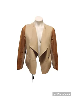 Vince Leather And Wool Drape Jacket • $100.80