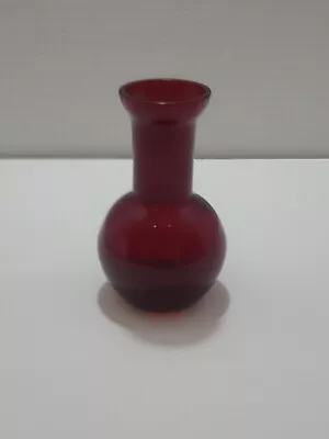 Deep Red Miniature Hand Blown Vase • $13