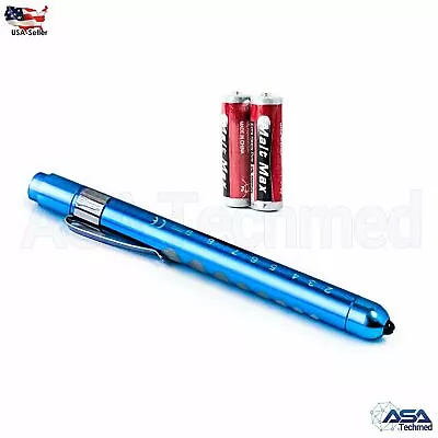 Reusable NURSE Aluminum Penlight Pocket Medical LED With Pupil Gauge + Batteries • $5.75