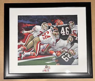 49ers Bengals SUPER BOWL XVI Merv Corning Signed & #’d Litho W/Montana ReMarque • $249