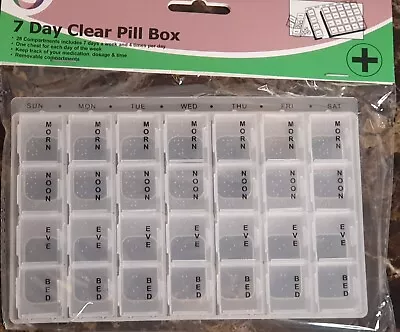 Weekly Daily Pill Organiser 7 Days Clear Tablet Medicine Holder Dispenser Box • £2.25