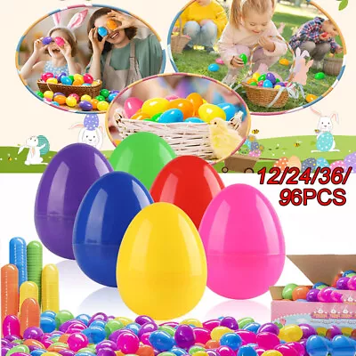 Plastic Filler Easter Eggs Fillable Egg Hunt Decoration Hollow Add Treats Gifts • $9.99