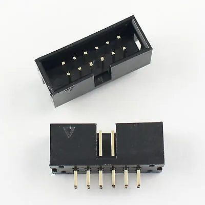 10Pcs 2.54mm 2x6 Pin 12 Pin Straight Male Shrouded PCB Box Header IDC Socket • $2.99