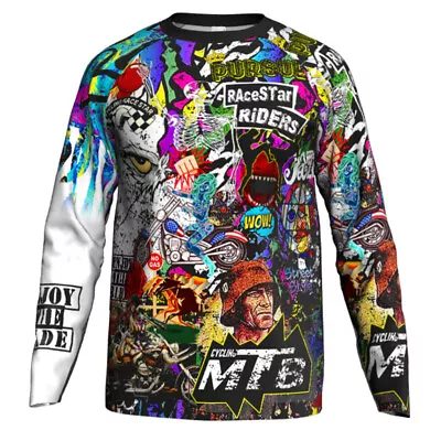 Long Sleeve Motocycle Motocross Cycling Jersey Biking Clothes Race Jacket MX • $20.95