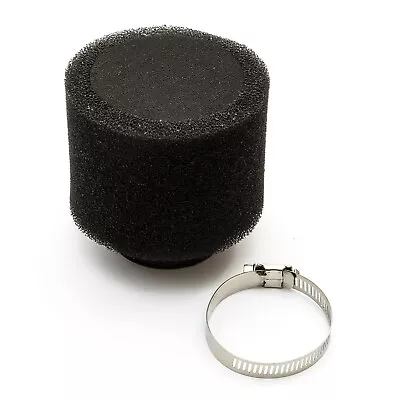 48mm 50mm Motorcycle Air Filter Black Performance Flow Double Foam Straight Neck • £7.49