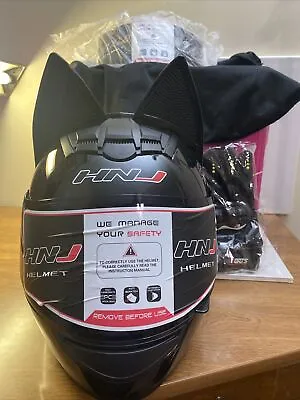 Unisex Motorcycle Full Face Helmet Breathable Motocross With Removable Cat Ears • $99