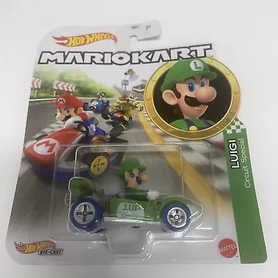 NEW Mattel GRN18 Hot Wheels Mario Kart 1:64 LUIGI Circuit Special Diecast Car • $8