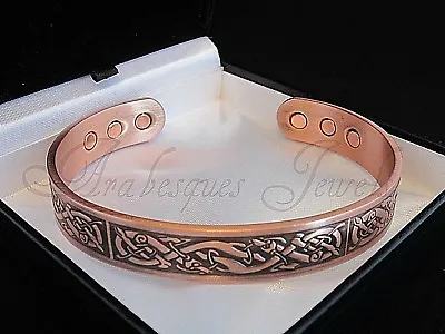 Mens Copper Viking Design Torque Magnetic Bangle/bracelet Arthritis/pain Relief • £12.99