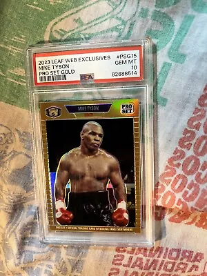 2023 Leaf Pro Set Metal Gold 25/299 Mike Tyson Boxing Card PSA 10 Gem Mint 10 • $199.99