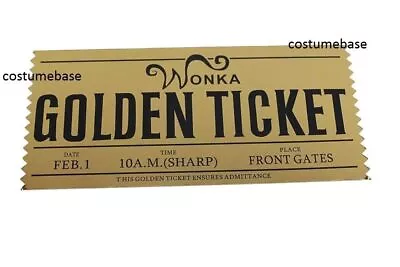 WILLY WONKA Golden TICKET Chocolate Bar 7 3/4  By 3 1/2  • $25.12