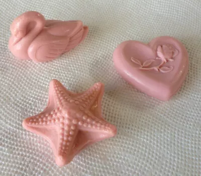 Vintage Pink Guest Soap Bath Decorative Soap Lot Of 3 Starfish Swan Heart • $5