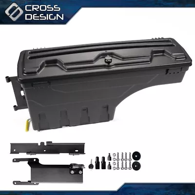 Black ABS Rear LH Side Truck Bed Storage Box Toolbox Fit For 2015-2019 Ford F150 • $77.99