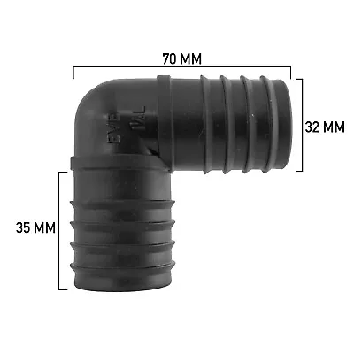 £4.99 • Buy 1.25  90 Degree Elbow Bend 32mm Flexible Koi Pond Pipe Extraction Hose Barb Fit