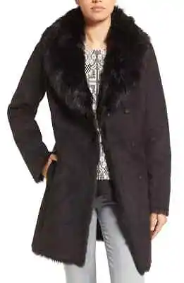 Marc New York By Andrew Marc Black Sarah Faux Shearling Coat - Small NWT $470 • $48