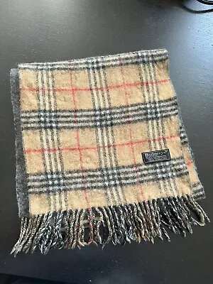Authentic Vintage Burberrys Of London 100% Lambswool Reversible Scarf 46x11” • $74.99