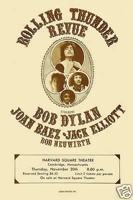 $12.95 • Buy Bob Dylan At Rolling Thunder Revue Concert Poster 1975  12x18