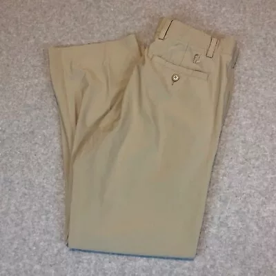 FootJoy Golf Pants Men's 32x30 Beige Athletic Fit Stretch Chino Flat Front FJ • $19.98