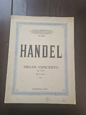 Handel Organ Concerto No.4 In F Op. 4 No. 4 Orchedtral Parts • £4.50