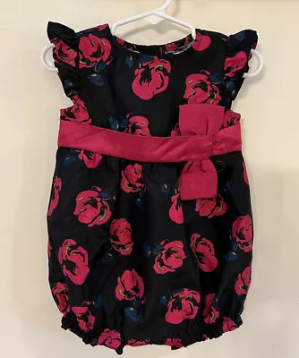 Gymboree Dressed Up Bubble WINTER HOLIDAY Sz 12-18 Months Black Pink Floral • $10