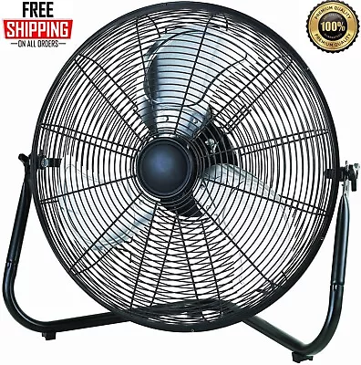 20 Inch New 3-Speed High Velocity Steel Floor Fan Black NEW FREESHIPPING • $43.68