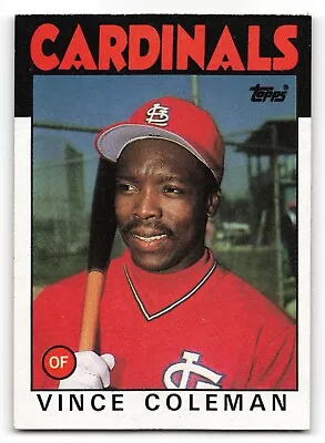 1986 Topps #370 VINCE COLEMAN St. Louis Cardinals  !!! • $0.99