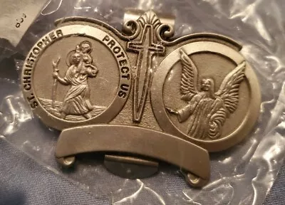 Visor Clip Guardian Angel & St Christopher Protect Us Medals  • $9.95