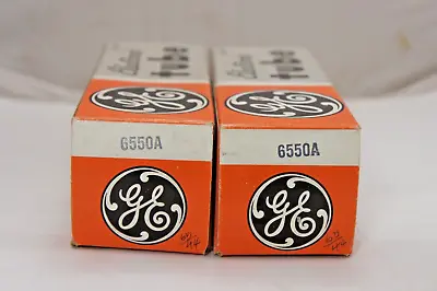 2 Vintage GE 6550A Tubes Test New Both 65 With Min 44 Calibrated TV7 Guaranteed • £270.23