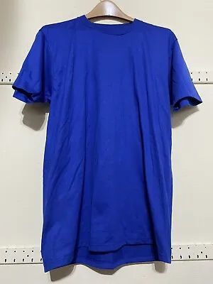 VTG 90s Jerzees Blue Crewneck Classic Blank Plain 50/50 T-Shirt Sz L USA • $18.04