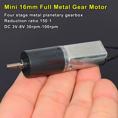 DC 5V 6V 7.4V 8V Slow Speed Micro 16mm Planetary Gearbox Gear Motor Robot Car • $4.99