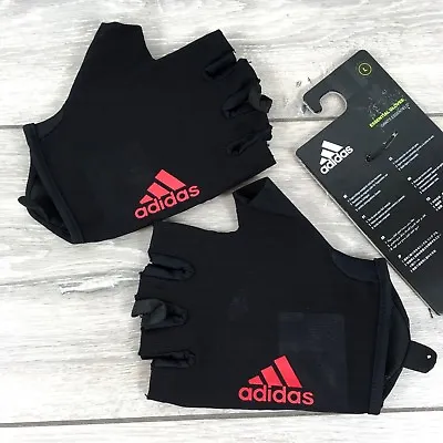 Adidas Essen Mens Training Gloves Gym Workout All Sizes Black Red R692 • £8.49