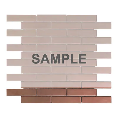 $3.99 • Buy Rose Gold Copper Metallic Brick Joint Mosaic Tile Kitchen Bath Wall Backsplash