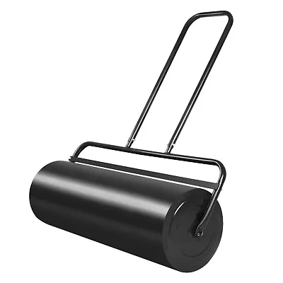 48L Lawn Rolling Machine Steel Push Pull Grass Roller Water Sand Filled Black • £56.95