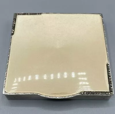£229.99 • Buy Edwardian WW1 1914 Solid Silver, Marcasite & Guilloche Enamel Compact 99g