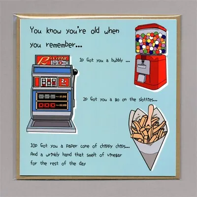 I Remember When Card 70s 80s Gumball Fruit Machine Chippy Chips • £3.49