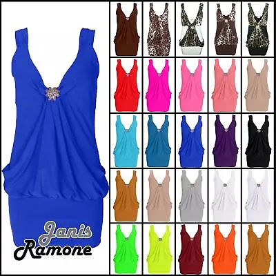 £20.13 • Buy Womens Drape Mini Dress Broach Sleeveless Plain Strappy Fall Club Party Top 8-22