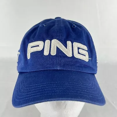 Blue PING Play Your Best Logo Man Golfing Hat Cap Adjustable White Logo • $14.29