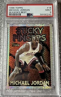 1996 Topps Michael Jordan Seasons Best Sticky Fingers 18 PSA 9 MINT • $223.23