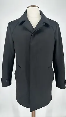 Zara Man Men’s Black Trench Coat Jacket Size M 21” PTP • £20