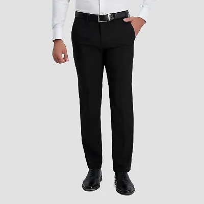 Haggar H26 Men's Premium Stretch Straight Fit Trousers - Black 34x34 • $18.99