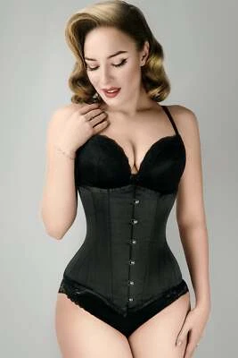 £49.95 • Buy Black Longline Waist Training Underbust Steel Boned Corset By Corset Story