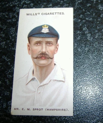 £4.75 • Buy Wills - Cricketers 1908 (Small S) No19 - E.M. Sprot, Hampshire